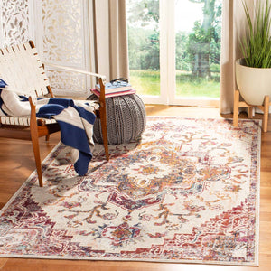Safavieh Crystal Rug Collection CRS501F - Light Blue / Burgundy