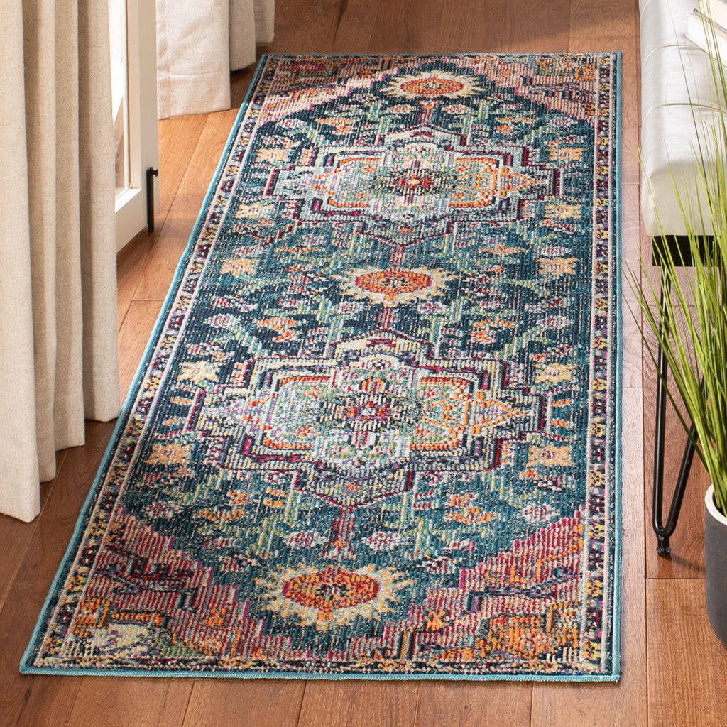 Safavieh Crystal Rug Collection CRS501T - Teal / Rose