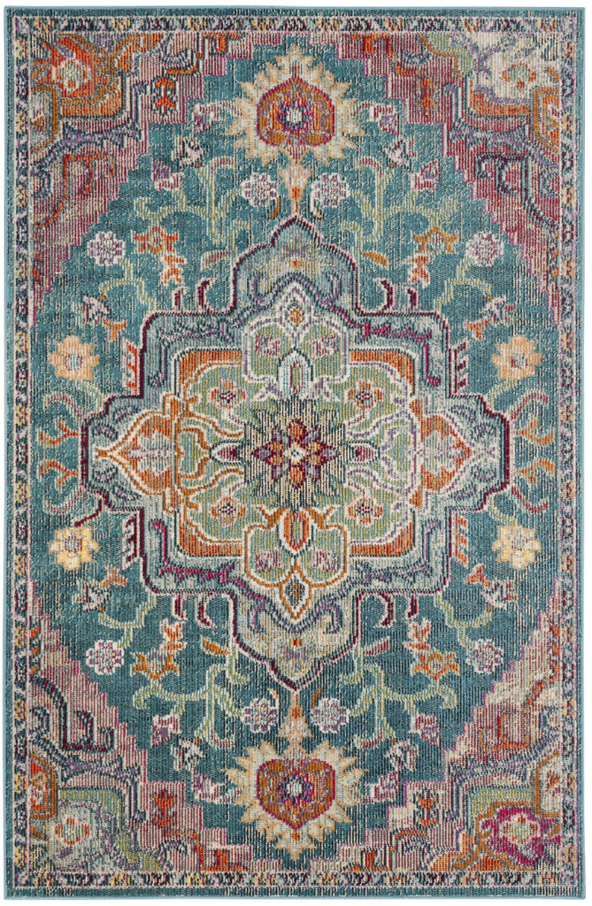 Safavieh Crystal Rug Collection CRS501T - Teal / Rose