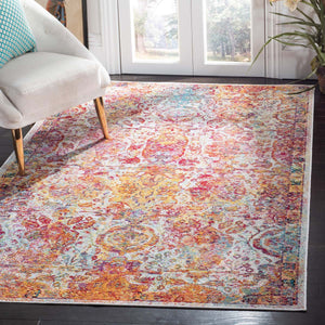 Safavieh Crystal Rug Collection CRS505A - Light Blue / Orange