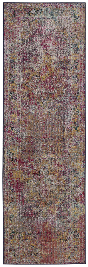 Transitional Runner Rug, CRS508H, 62 X 240 cm in Navy / Light Blue
