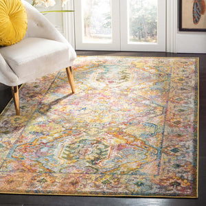 Safavieh Crystal Rug Collection CRS516A - Light Blue / Orange