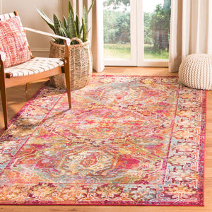 Safavieh Crystal Rug Collection CRS516B - Fuchsia / Light Blue