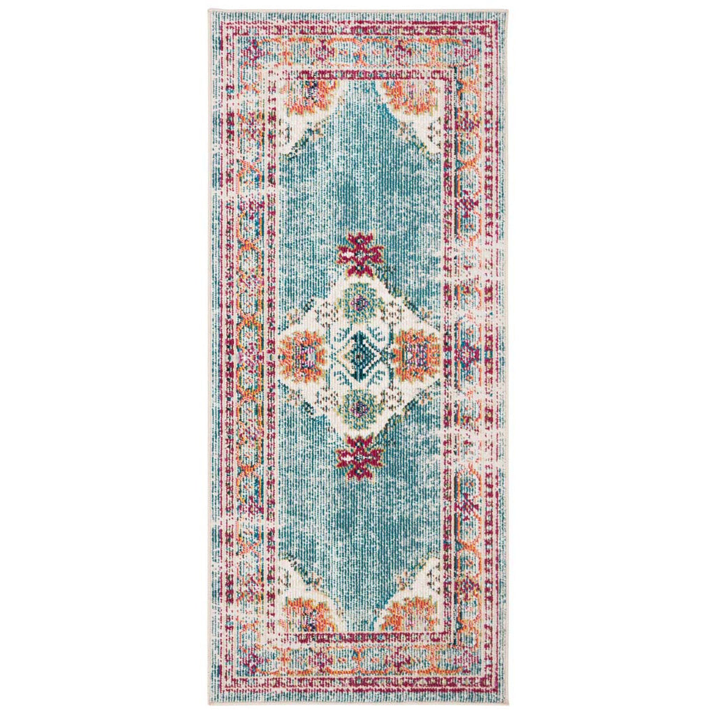 Safavieh Crystal Rug Collection CRS522K - Cream / Turquoise