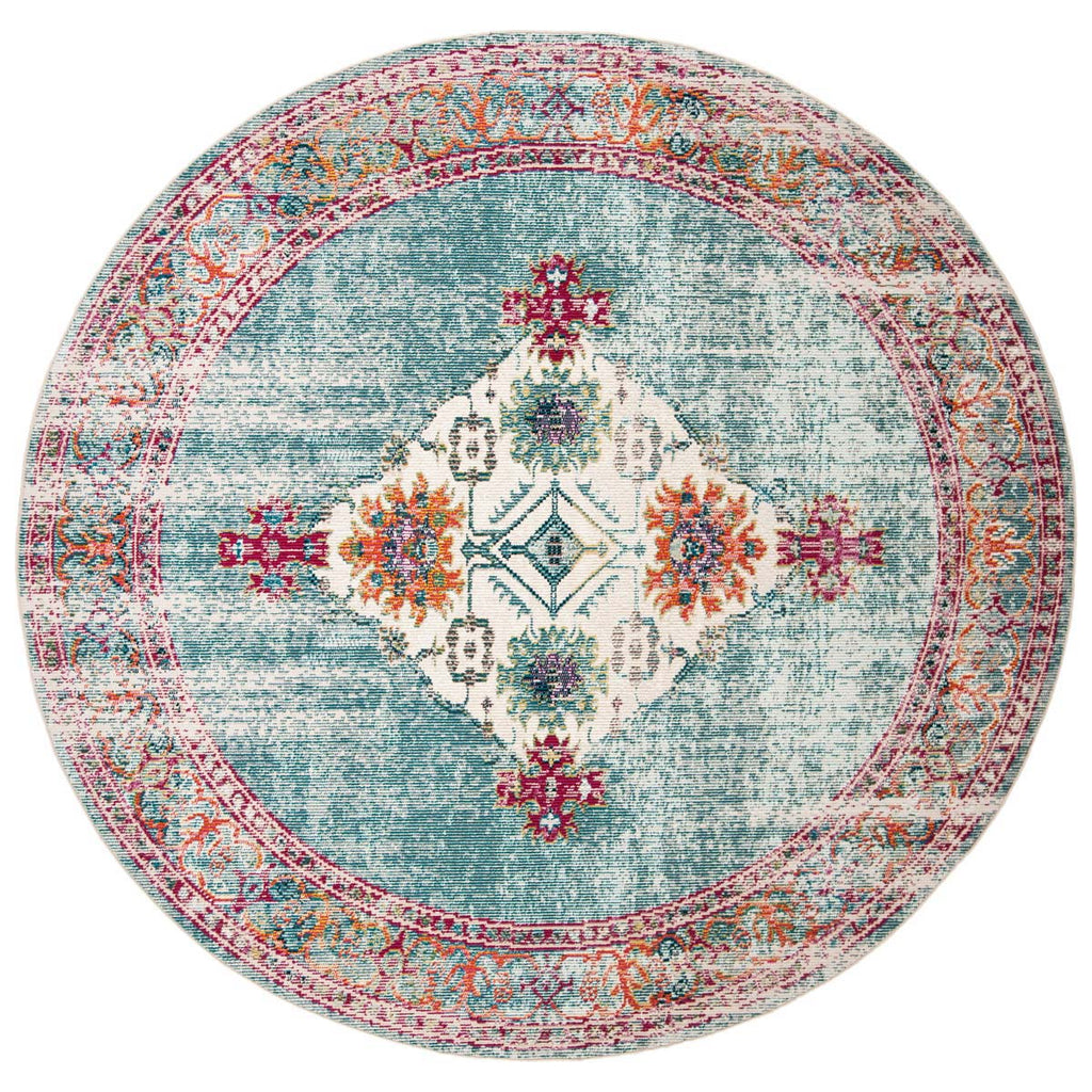 Safavieh Crystal Rug Collection CRS522K - Cream / Turquoise