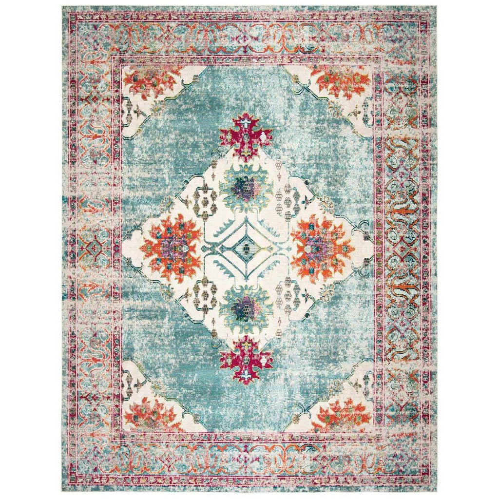 Safavieh Crystal Rug Collection CRS522K - Cream / Turquoise