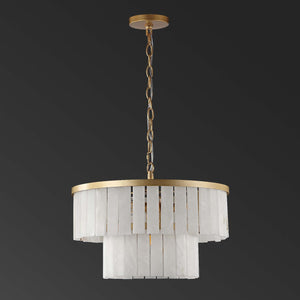 Safavieh Couture Kiandra Marble 2 Tier Chandeli - Gold / White