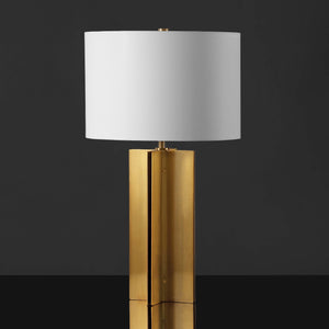 Safavieh Couture Rollins Square Metal Table Lam - Gold / White
