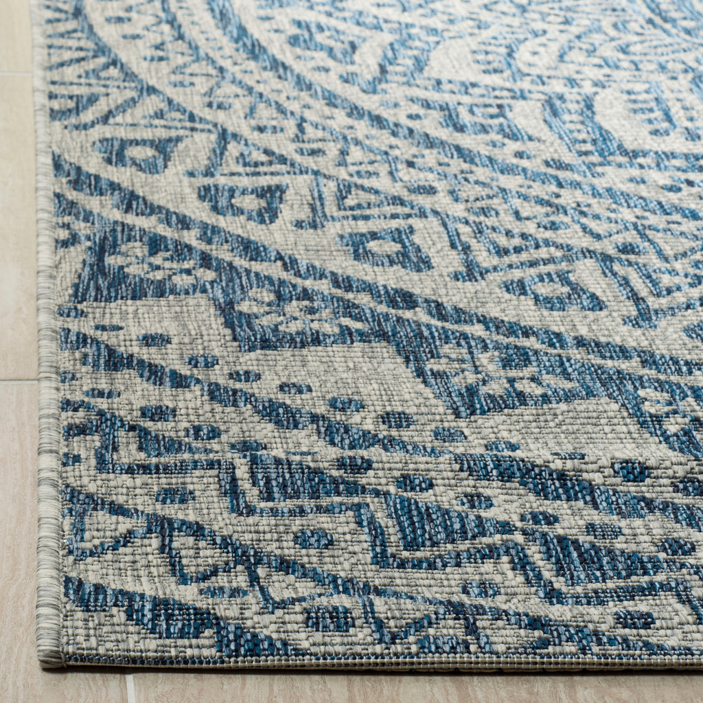 Safavieh Courtyard Rug Collection CY8734-36812 - Light Grey / Blue