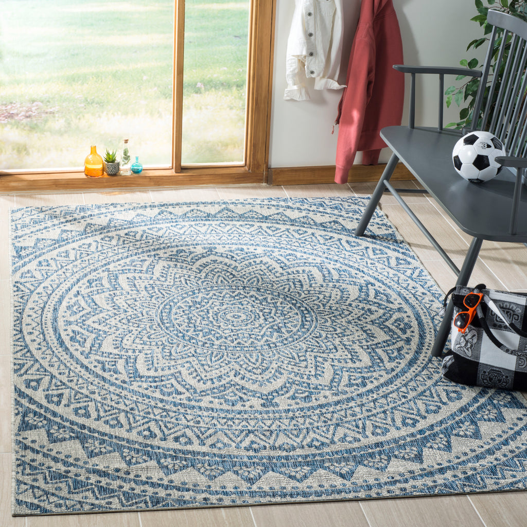 Safavieh Courtyard Rug Collection CY8734-36812 - Light Grey / Blue