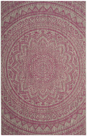 Contemporary Area Rug, CY8734-39712, 243 X 335 cm in Light Grey / Fuchsia