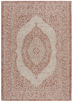 Contemporary Area Rug, CY8751-36512, 120 X 180 cm in Light Beige / Terracotta