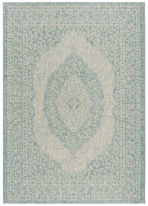 Contemporary Area Rug, CY8751-37112, 90 X 150 cm in Light Grey / Aqua