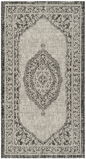 Contemporary Area Rug, CY8751-37612, 90 X 150 cm in Light Grey / Black