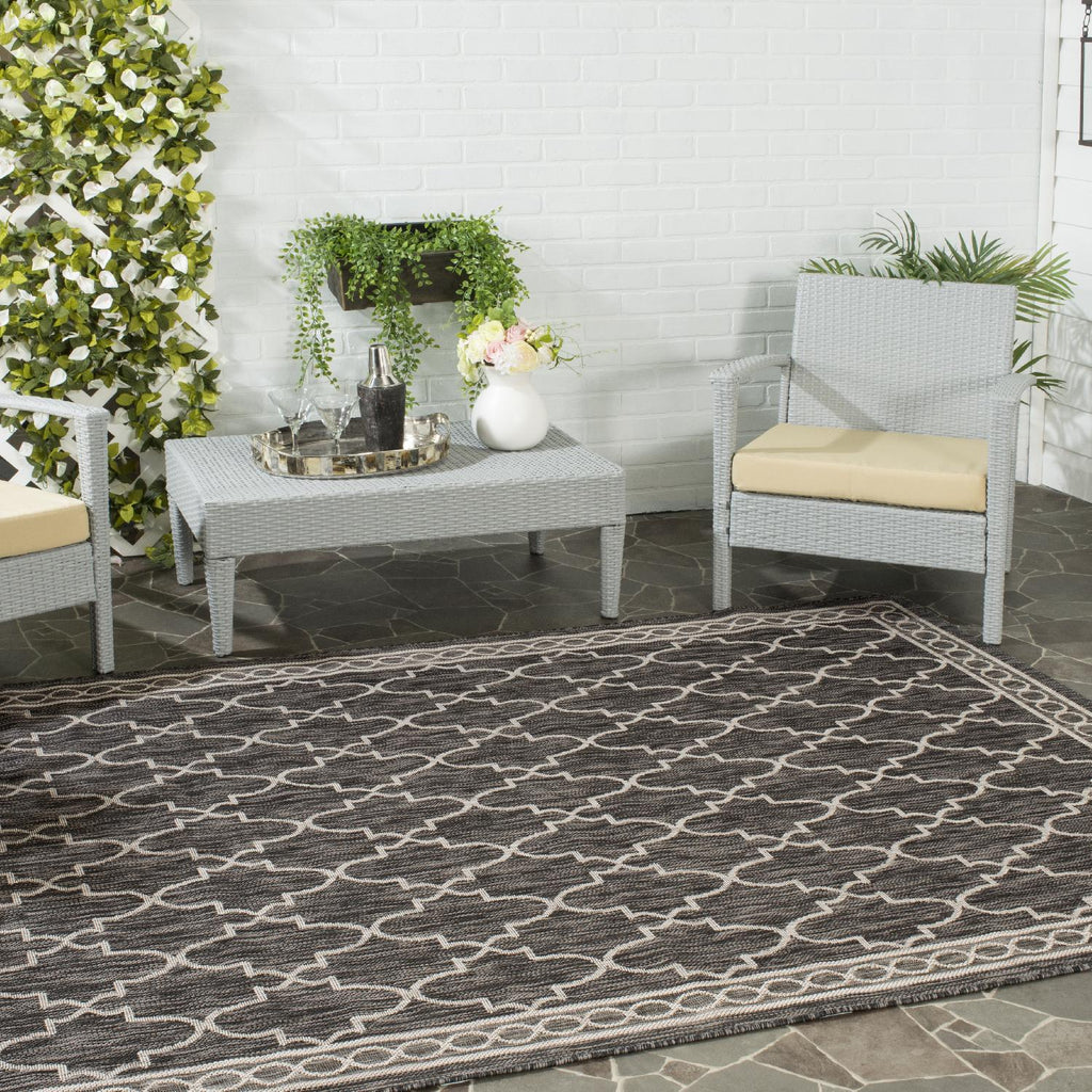Safavieh Courtyard Rug Collection CY8871-36621 - Black / Beige