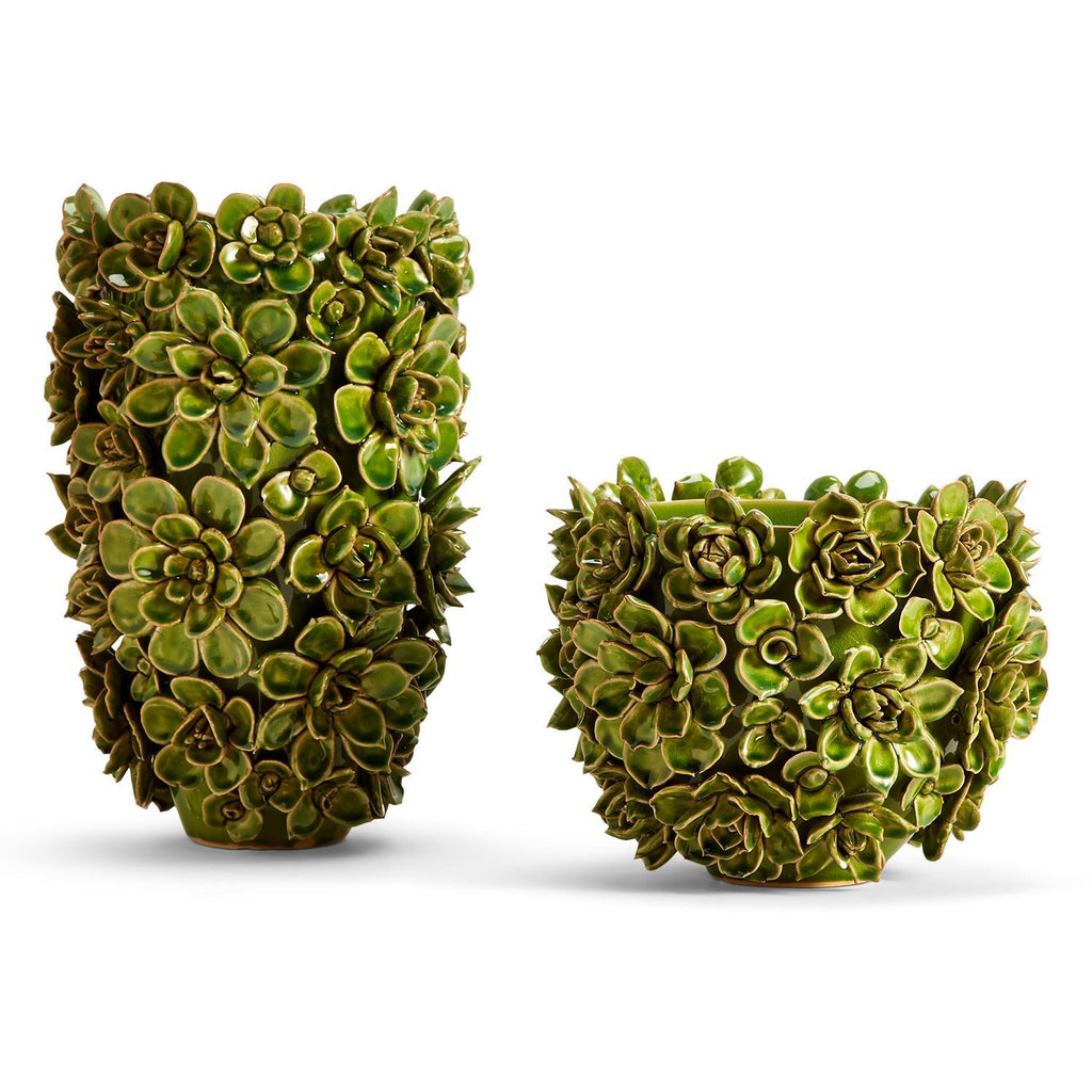 Two's Company Succulents Planter/Vases - Ceramic (set of 2)