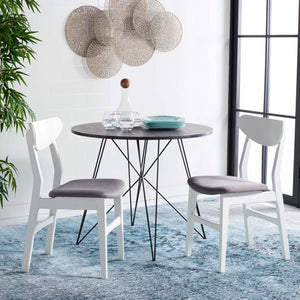 Safavieh Lucca Retro Dining Chair - White / Grey (Set of 2)