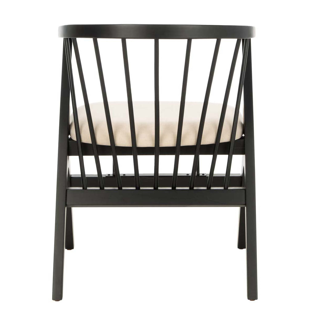 Safavieh Noah Spindle Dining Chair-Black/Beige Cushion (Set of 2)