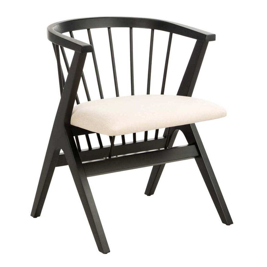 Safavieh Noah Spindle Dining Chair-Black/Beige Cushion (Set of 2)