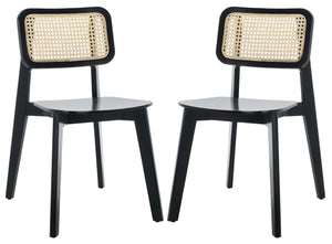 Safavieh Luz Cane Dining Chair (Set of 2) - Black / Natural