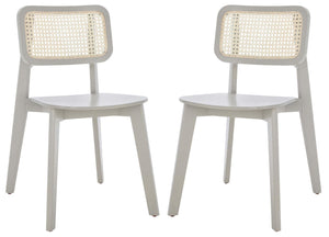 Safavieh Luz Cane Dining Chair (Set of 2) - Grey / Natural