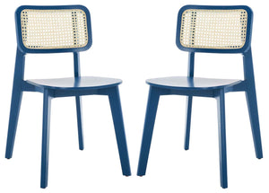 Safavieh Luz Cane Dining Chair (Set of 2) - Navy