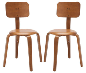 Safavieh Jo Upholstered Stackable Dining Chair - Walnut