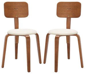 Safavieh Luella Stackable Dining Chair - Walnut / Cream