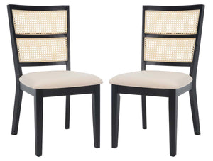 Safavieh Toril Dining Chair - Black/White/Natural (Set of 2)