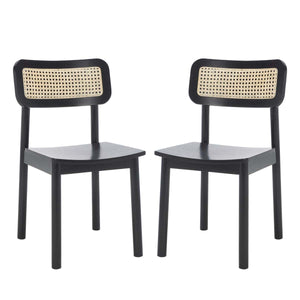 Safavieh Egon Dining Chair - Black /Natural (Set of 2)