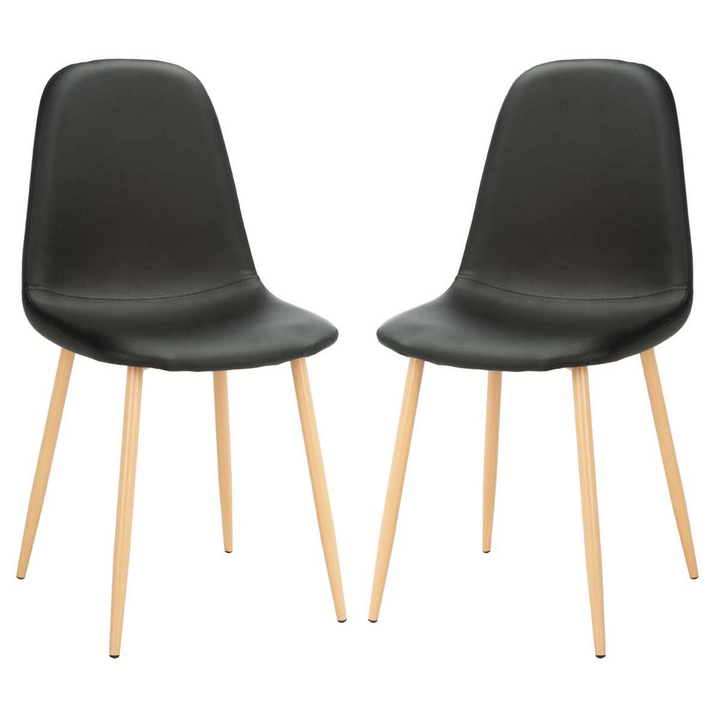 Safavieh Blaire Dining Chair - Black / Natural (Set of 2)