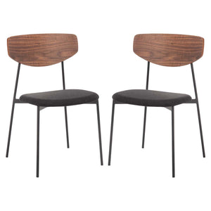 Safavieh Ryker Dining Chairs, Set of 2 - Walnut / Black