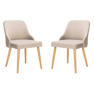 Safavieh Lulu Upholstered Dining Chair-Grey/Gold (Set of 2)
