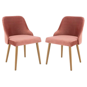 Safavieh Lulu Upholstered Dining Chair-Dusty Rose/Gold (Set of 2)