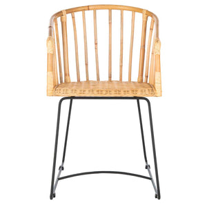 Safavieh Siena Rattan Barrel Dining Chair - Natural/Black