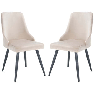 Safavieh Zoi Upholstered Dining Chair - Taupe / Black (Set of 2)