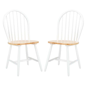 Safavieh Camden Spindle Back Dining Chair-White/Natural (Set of 2)