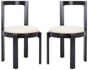 Safavieh Estes Round Dining Chair (Set of 2) - Black / White