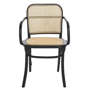 Safavieh Keiko Cane Dining Chair - Black/Natural
