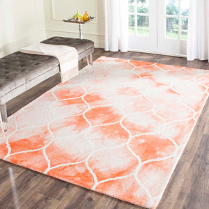 Safavieh Dip Dye Rug Collection DDY685K - Orange / Ivory