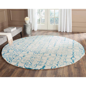 Safavieh Dip Dye Rug Collection DDY711H - Ivory / Turquoise