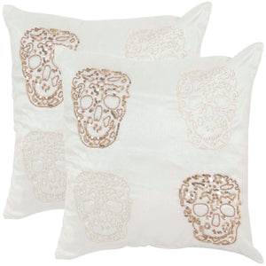Safavieh Quatre Skull  Pillow - Gold