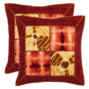 Safavieh Dip Dye Quartre Patch Pillow Chili Pepper