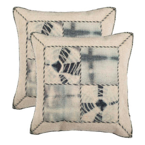 Safavieh Dip Dye Quartre Patch Pillow Seasalt