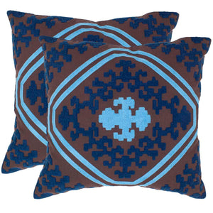 Safavieh Pete  Pillow - Chocolate/Indigo