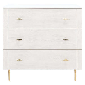 Safavieh Genevieve 3 Drawer Dresser - White/White Washed