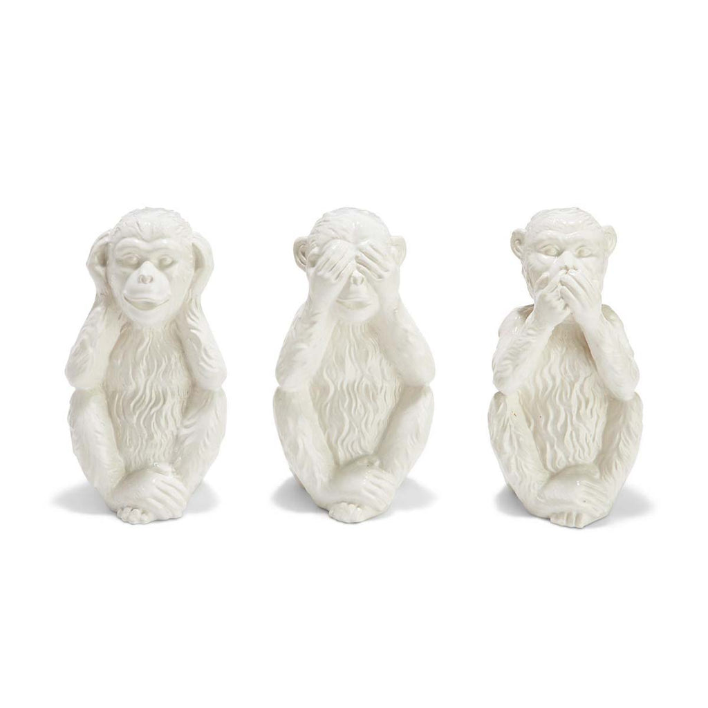 Two's Company No Evil Monkeys - Ceramic  (set of 3)