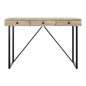 Safavieh Hilton 3 Drawer Desk - Rustic Brown/Black