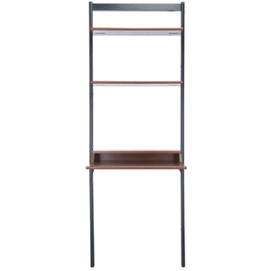 Safavieh Pamella 2 Shelf Leaning Desk-Honey Brown / Charcoal