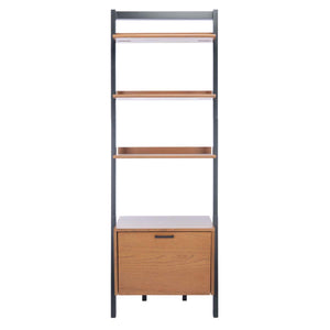 Safavieh Lavina 3 Shelf 1 Door Etagere-Natural/Charcoal